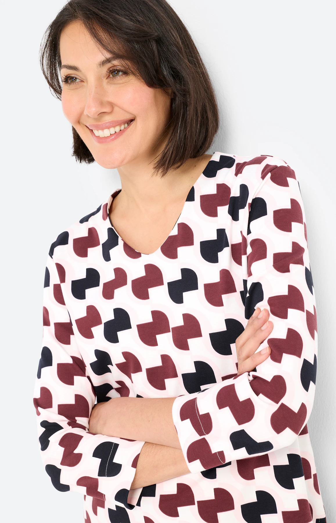 Sweatshirt met print all-over, bordeaux