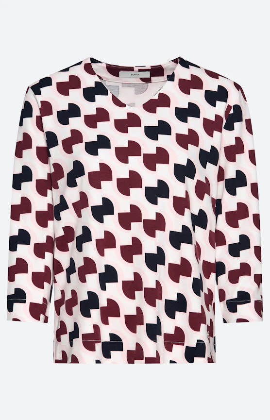 Sweatshirt mit All Over-Print, bordeaux