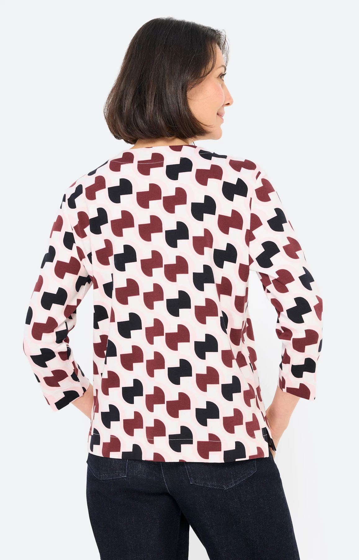 Sweatshirt met print all-over, bordeaux