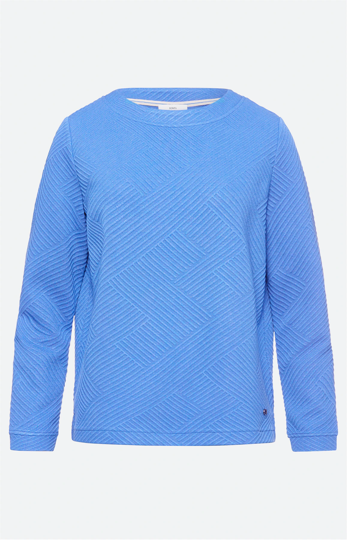 Sweatshirt met structuur, staalblauw