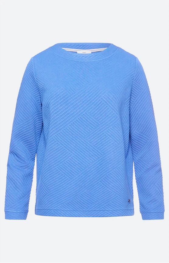 Sweatshirt met structuur, staalblauw
