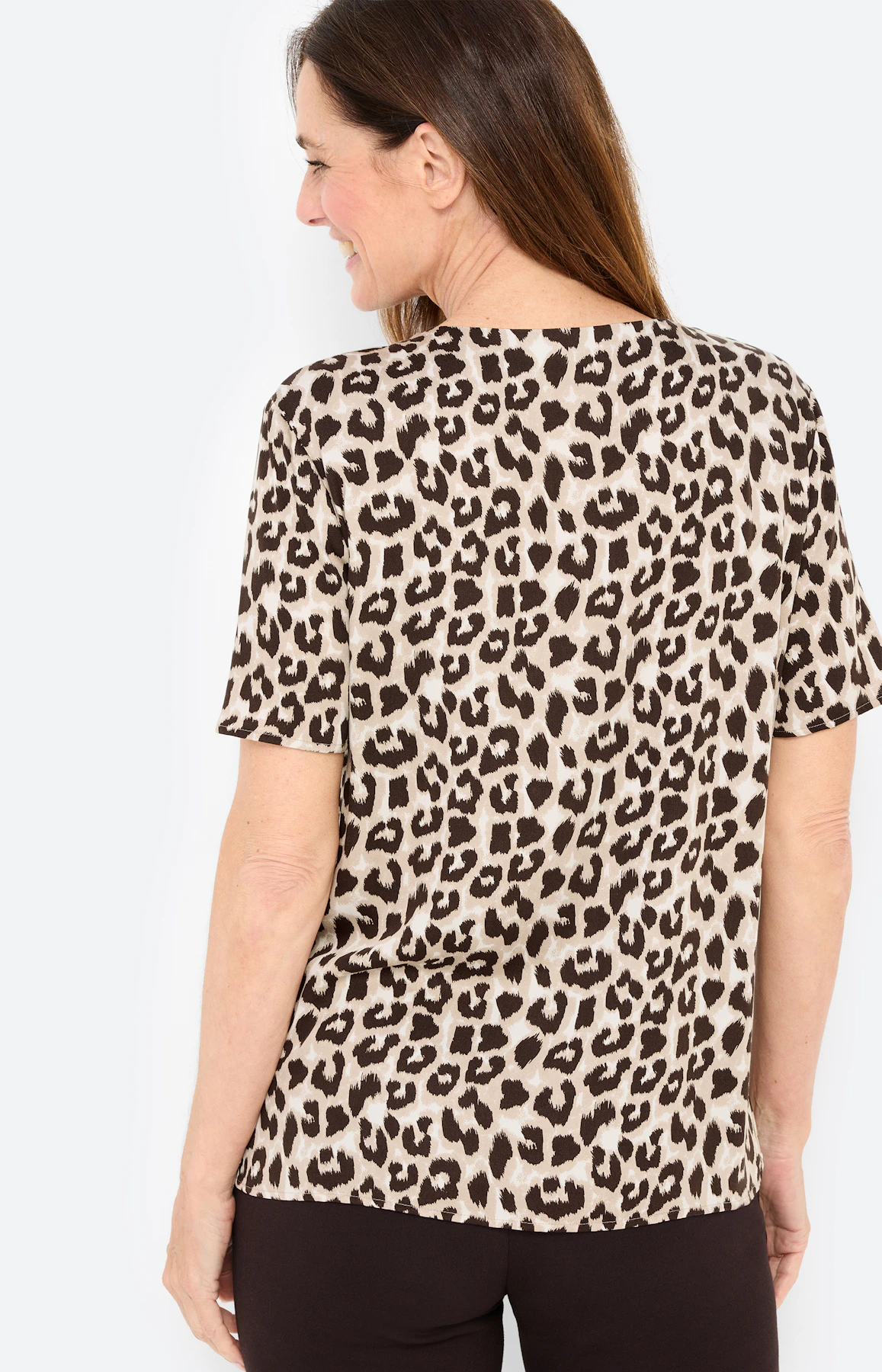 Blouse met luipaardmotief, karamel