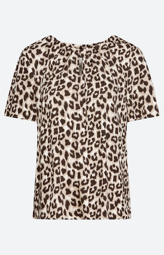 Blouse met luipaardmotief, karamel