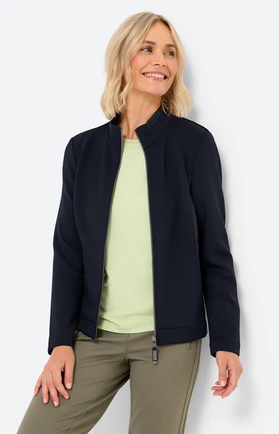 Sweatjacke mit Stepp-Partien, navy
