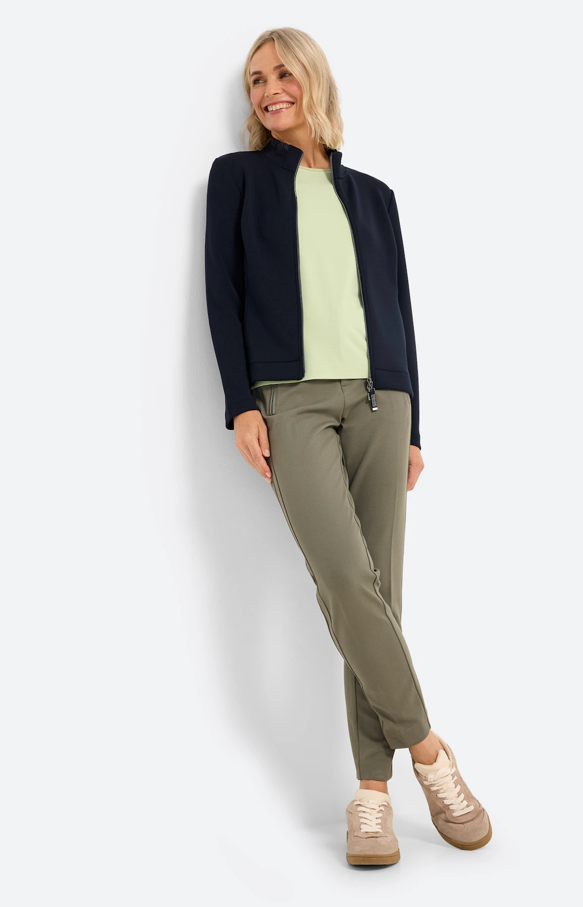 Sweatvest met gewatteerde stukken, navy
