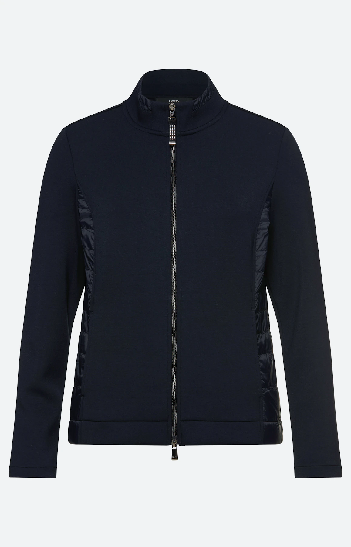 Sweatvest met gewatteerde stukken, navy