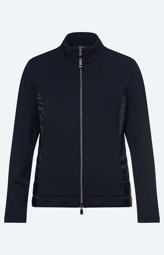 Sweatjacke mit Stepp-Partien, navy