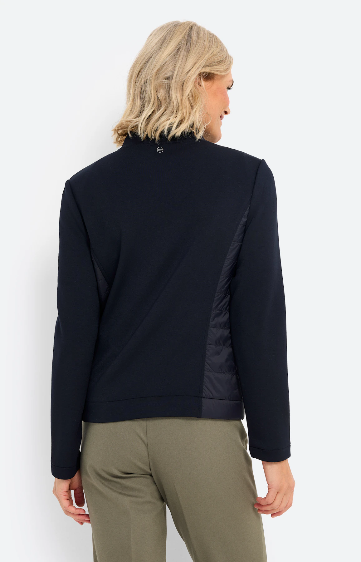 Sweatvest met gewatteerde stukken, navy