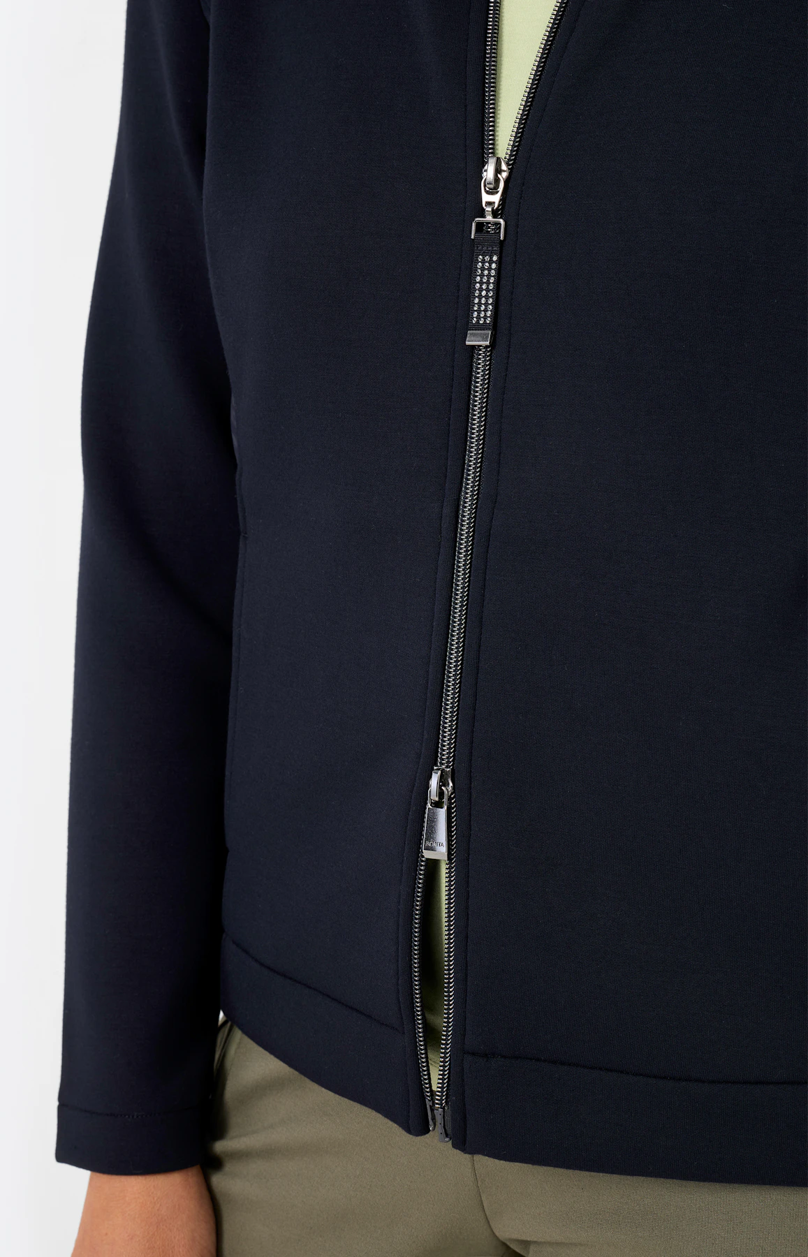 Sweatvest met gewatteerde stukken, navy