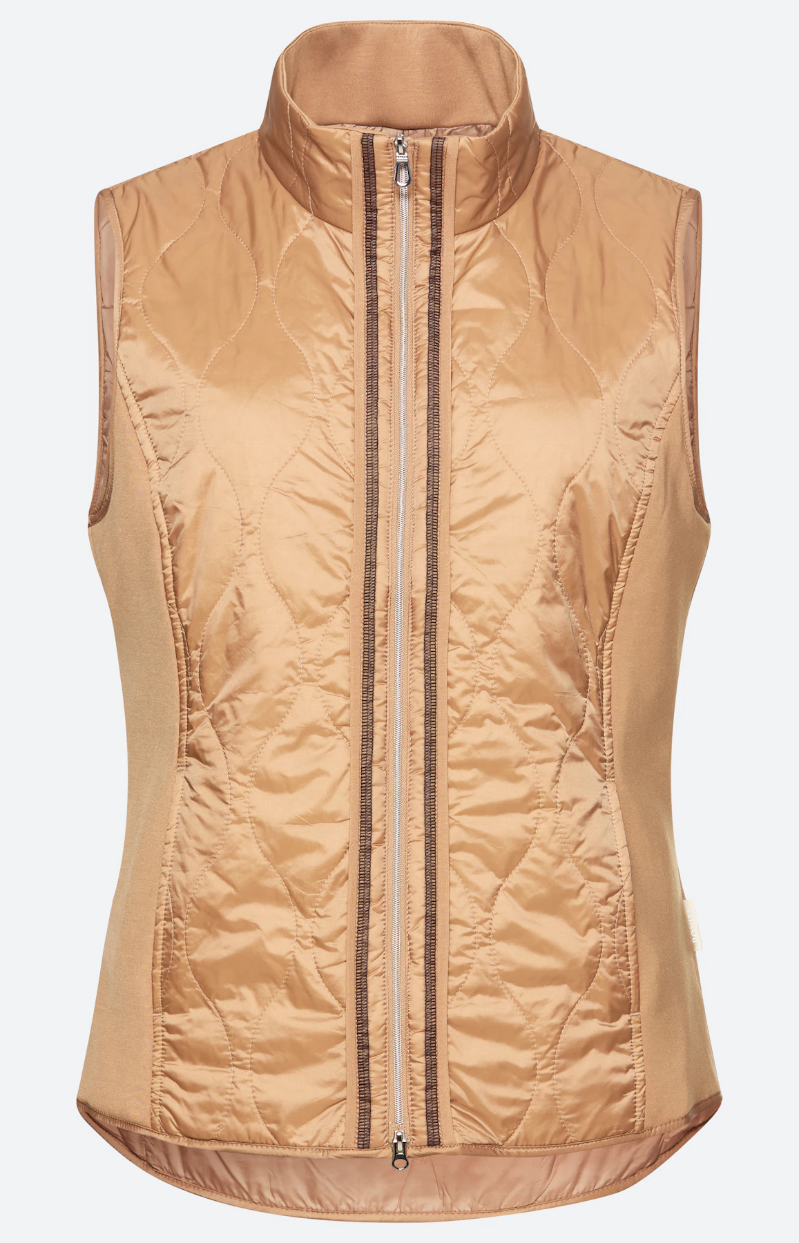 Bodywarmer met gestikte delen, karamel