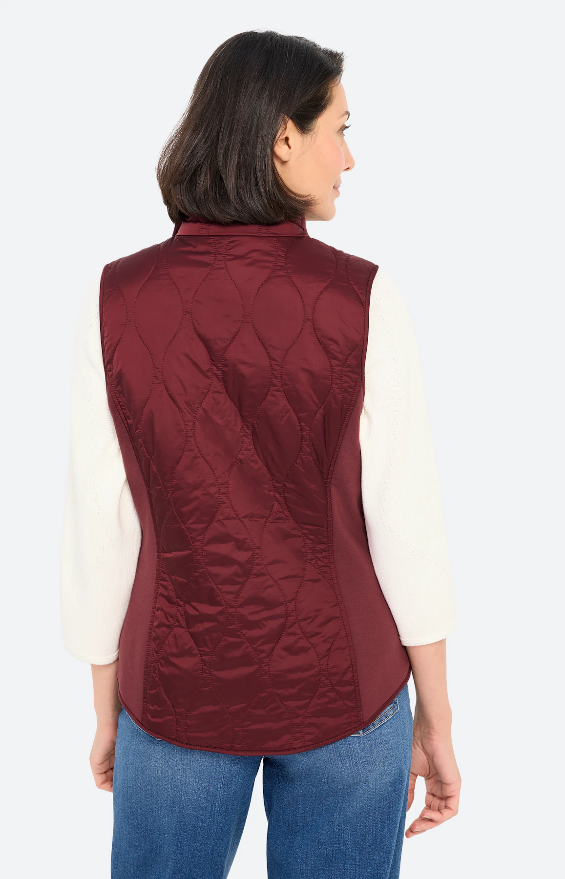 Bodywarmer met stiksels, bordeaux