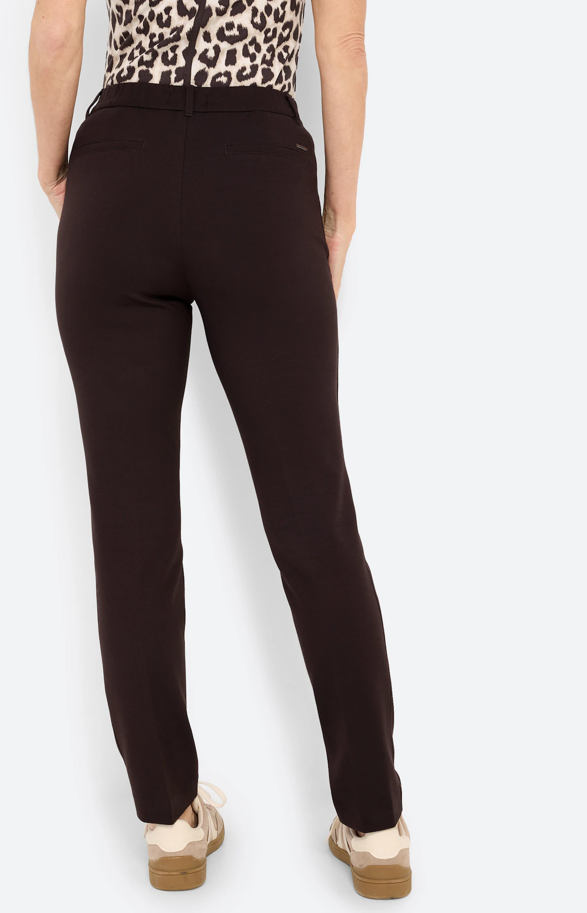 Broek met smalle pijpen 30 inch, bruin