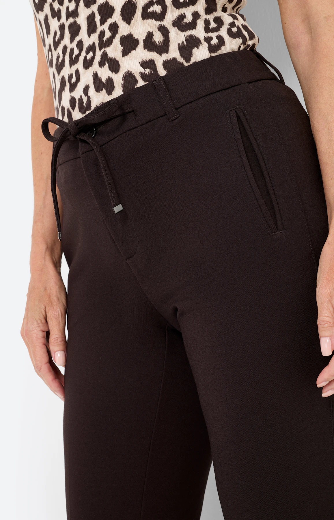 Broek met smalle pijpen 30 inch, bruin