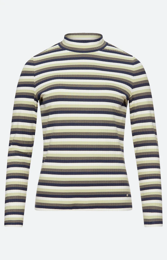 Langarmshirt mit Rippstruktur, petrol