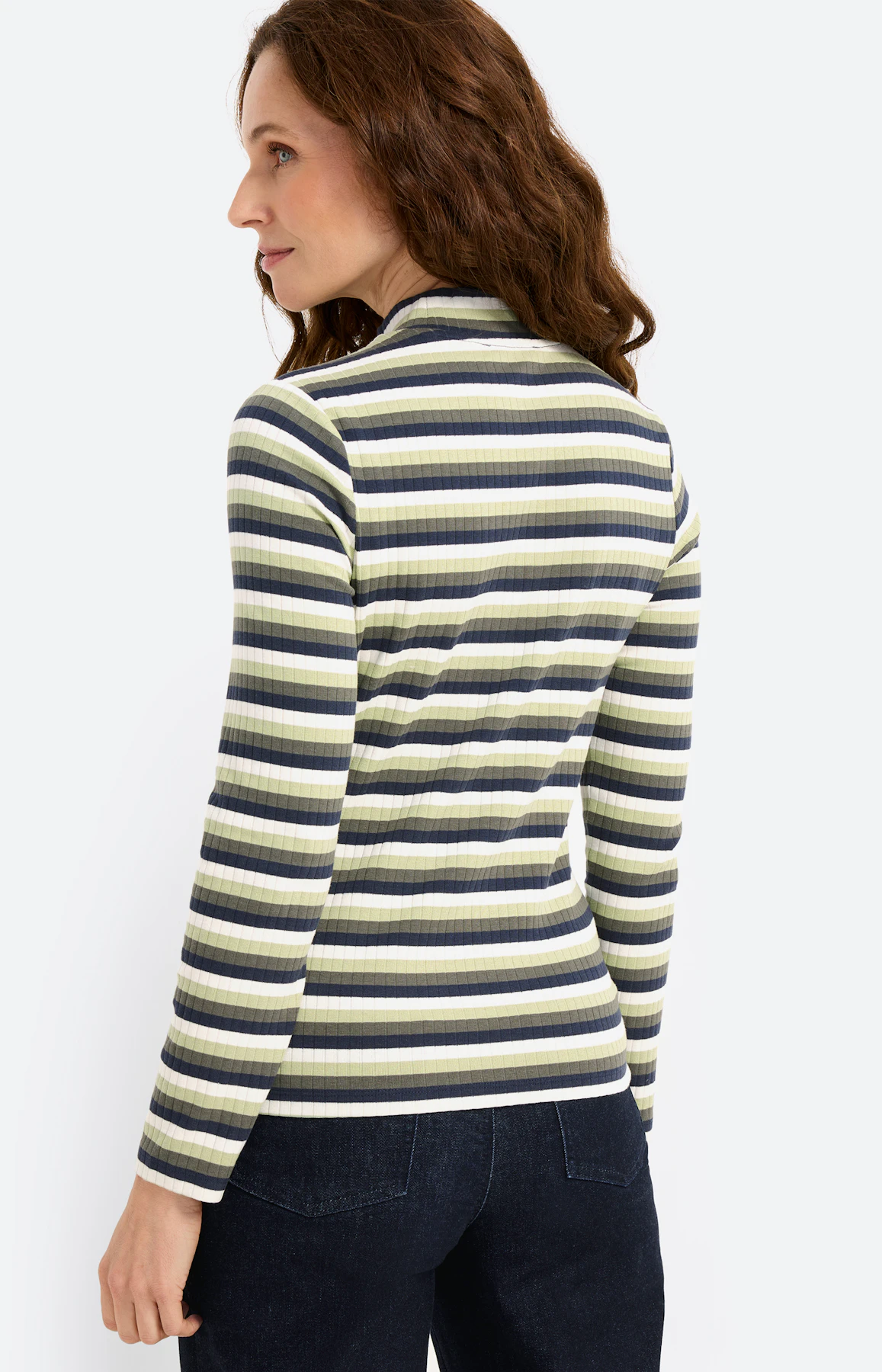 Shirt met ribstructuur, petrol