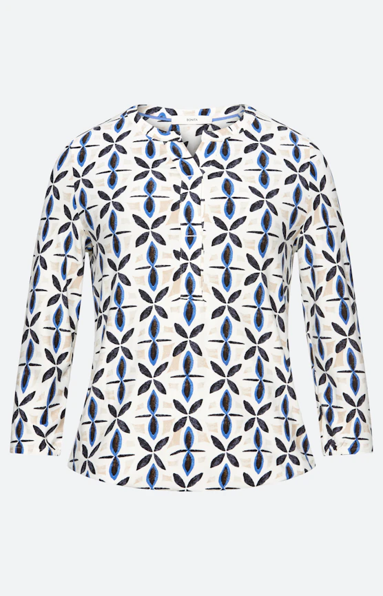 Shirt met all-over-print, wit
