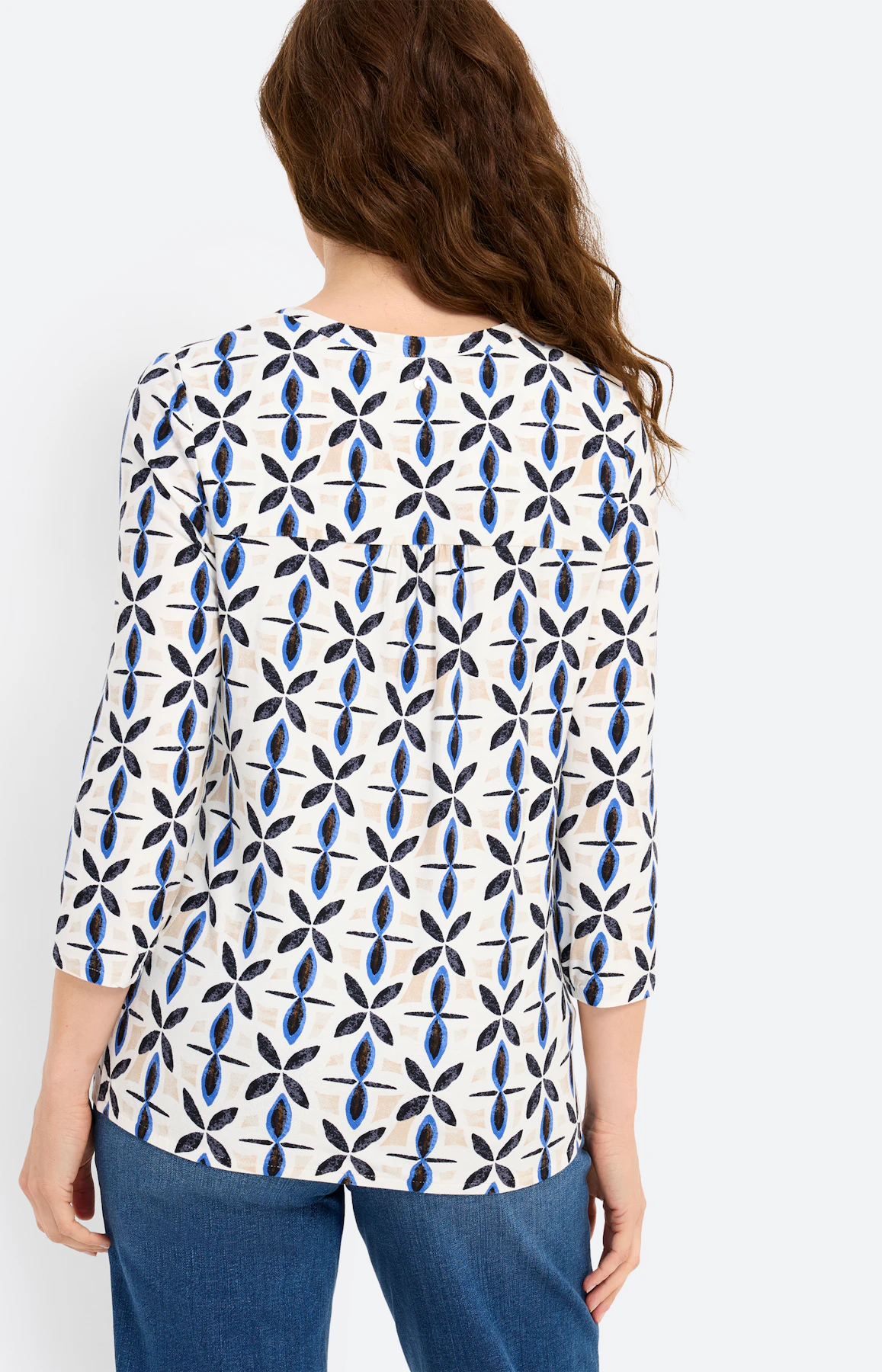 Shirt met all-over-print, wit