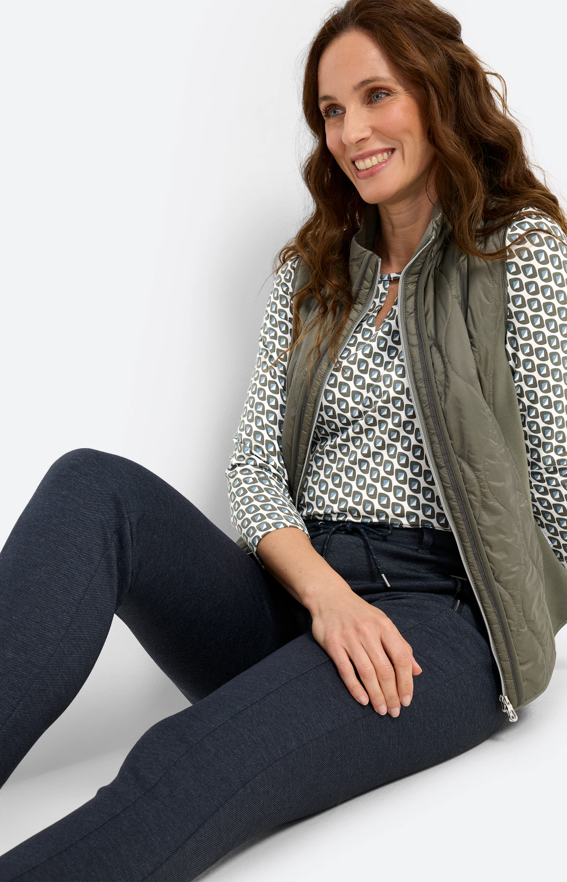 Broek met stretchband 30 inch, navy
