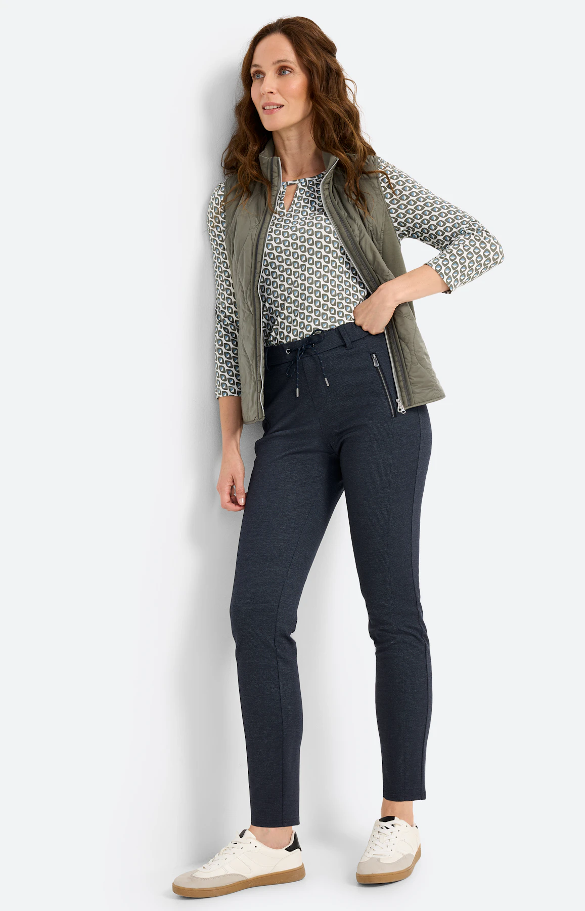 Broek met stretchband 30 inch, navy