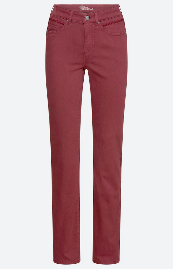 Jeans in regular fit 32 inch, bordeaux