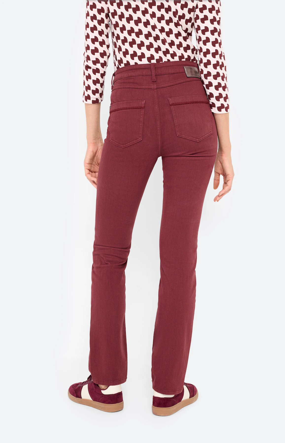 Jeans in regular fit 32 inch, bordeaux