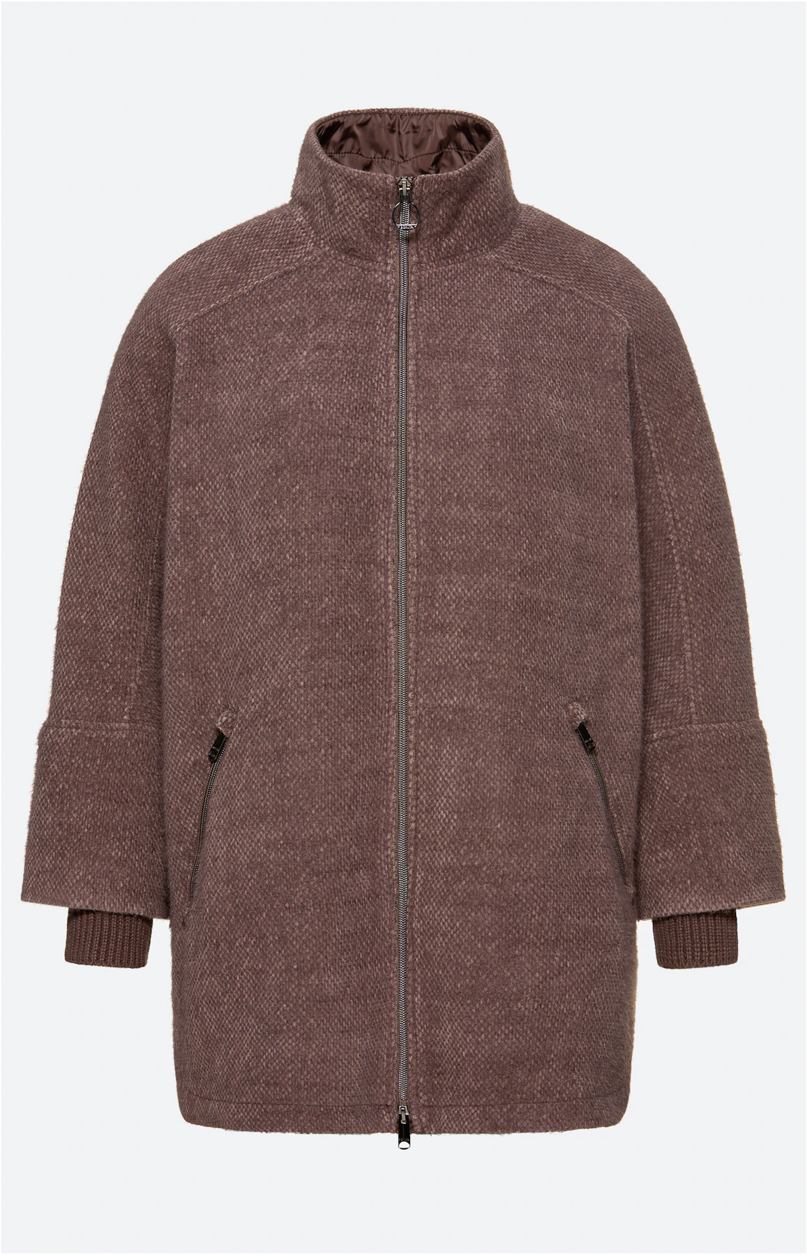 Poncho met een opstaande kraag, bruin
