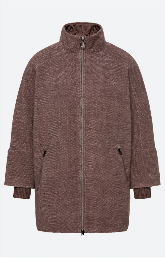 Poncho mit Stehkragen, braun