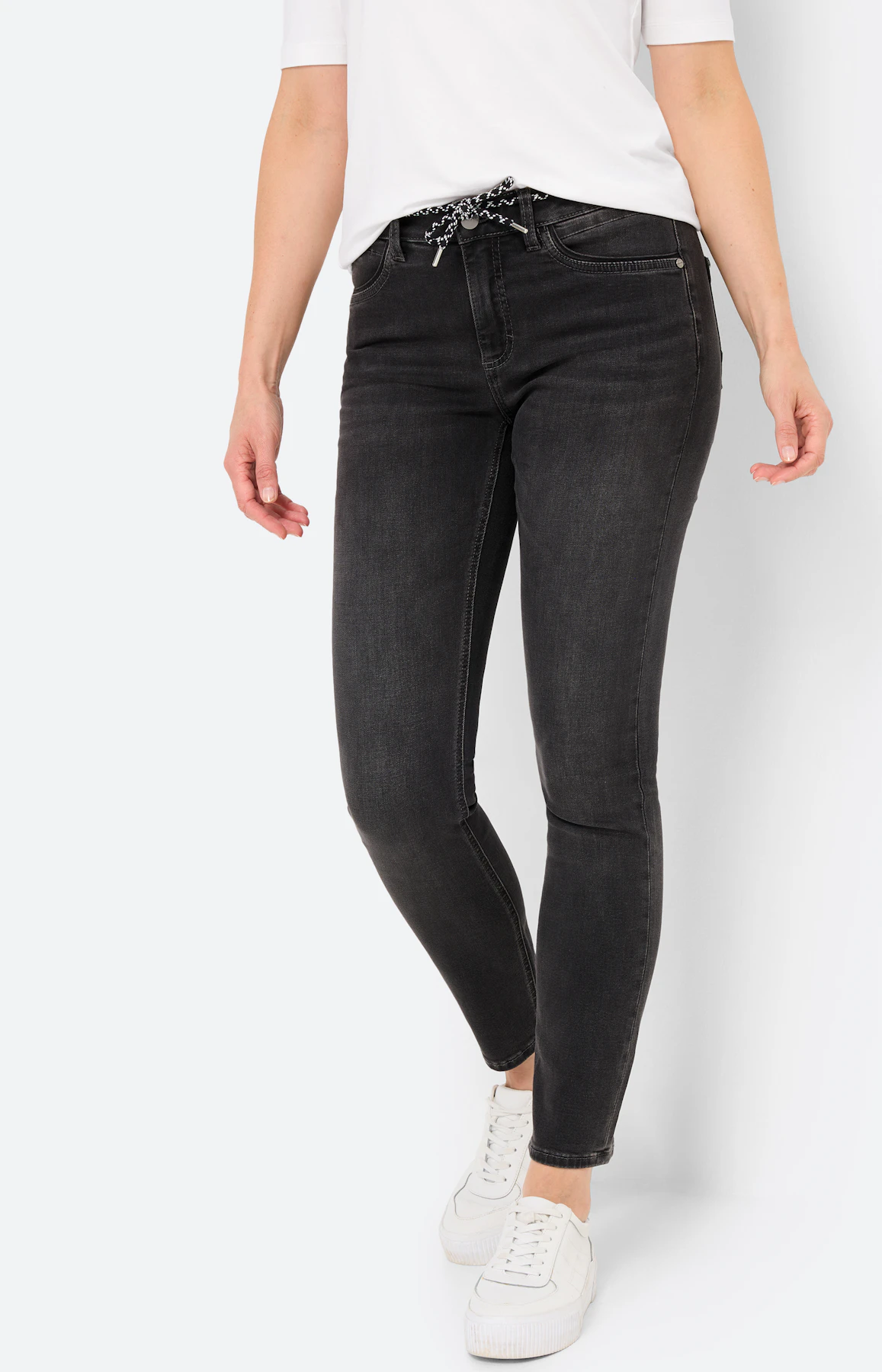 Jeans in slim fit 30 inch, donkergrijs