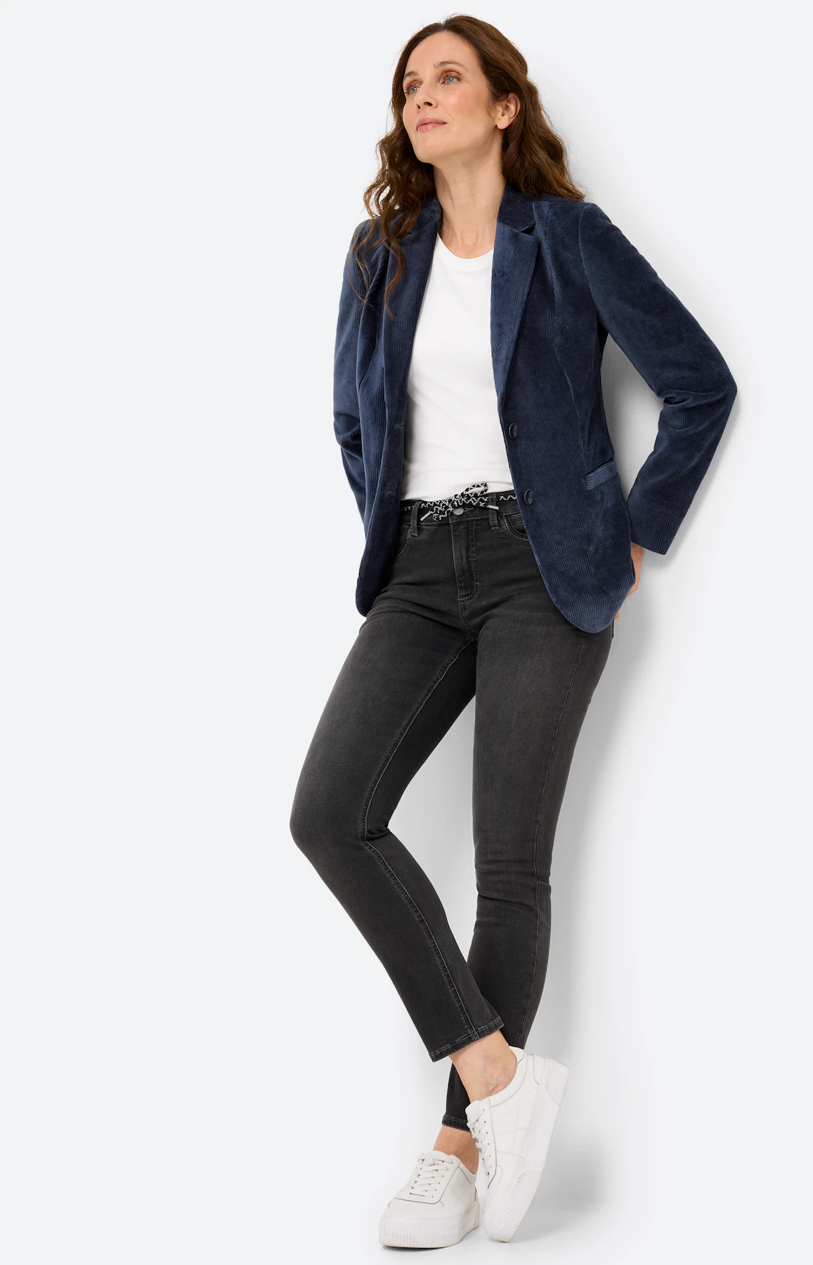 Jeans in slim fit 30 inch, donkergrijs