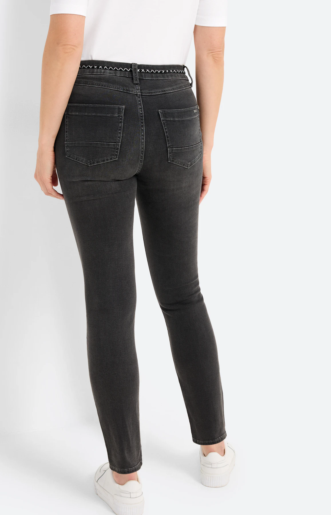 Jeans in slim fit 30 inch, donkergrijs