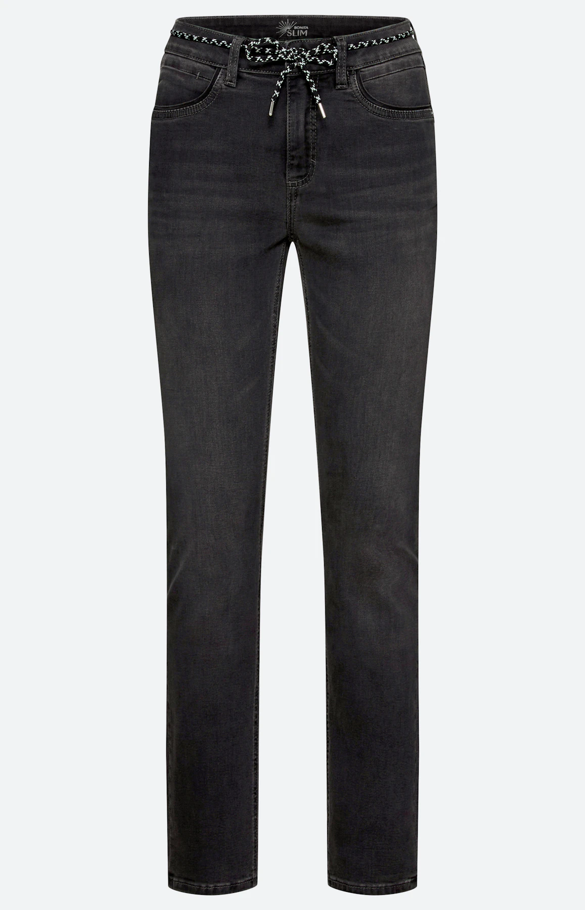 Jeans in slim fit 30 inch, donkergrijs