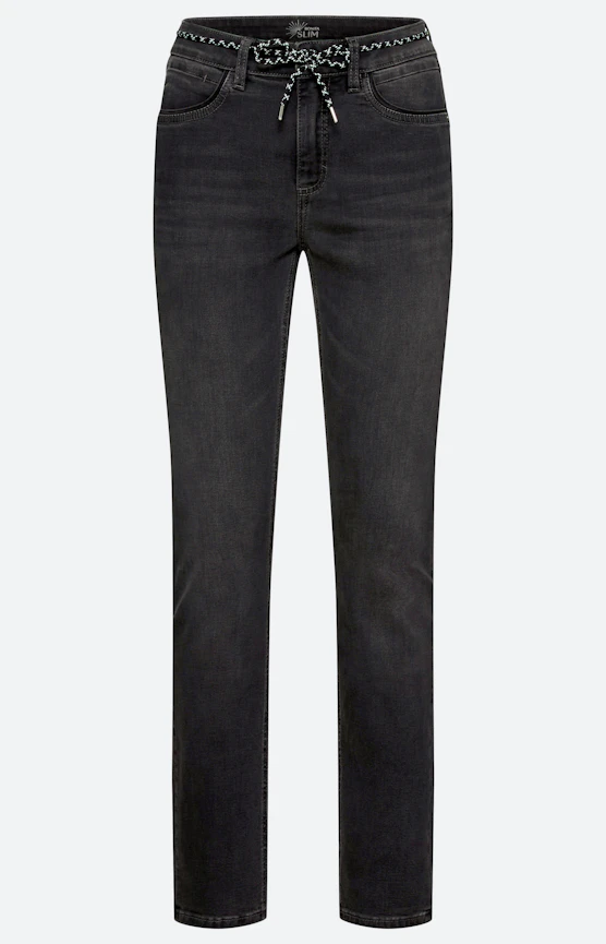 Jeans in slim fit 30 inch, donkergrijs