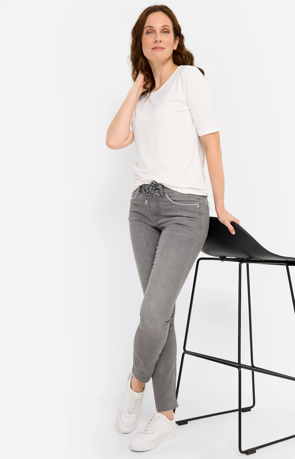 Jeans in slim fit 30 inch, grijs