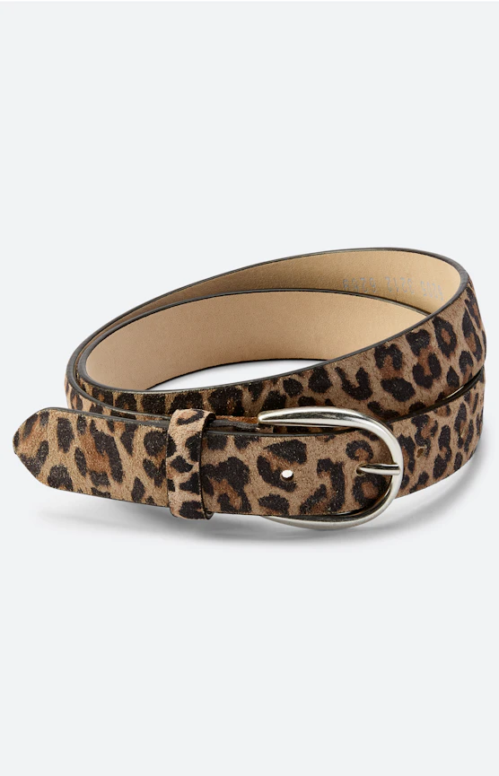 Riem met luipaardmotief, bruin
