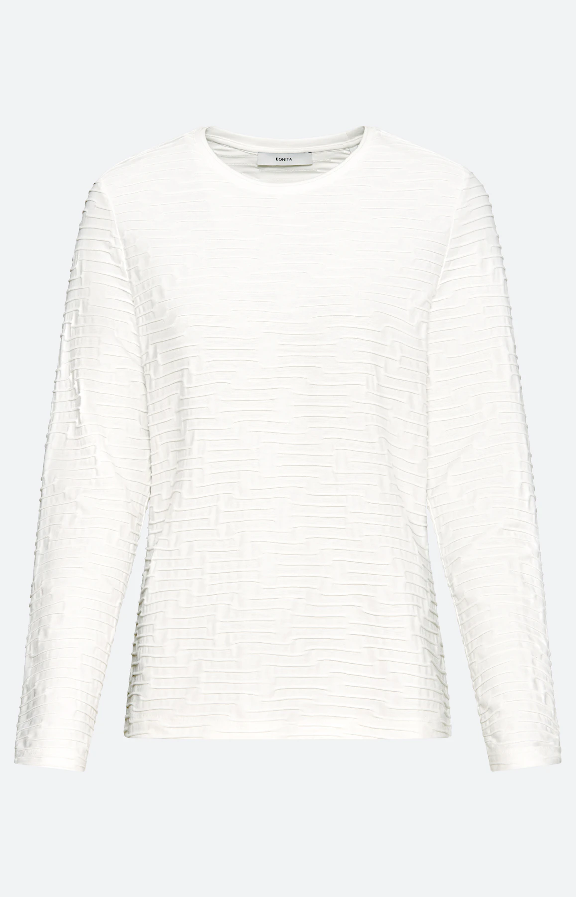 Shirt met golfstructuur, wit