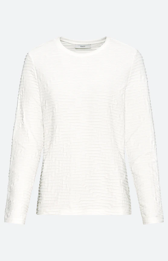 Shirt met golfstructuur, wit