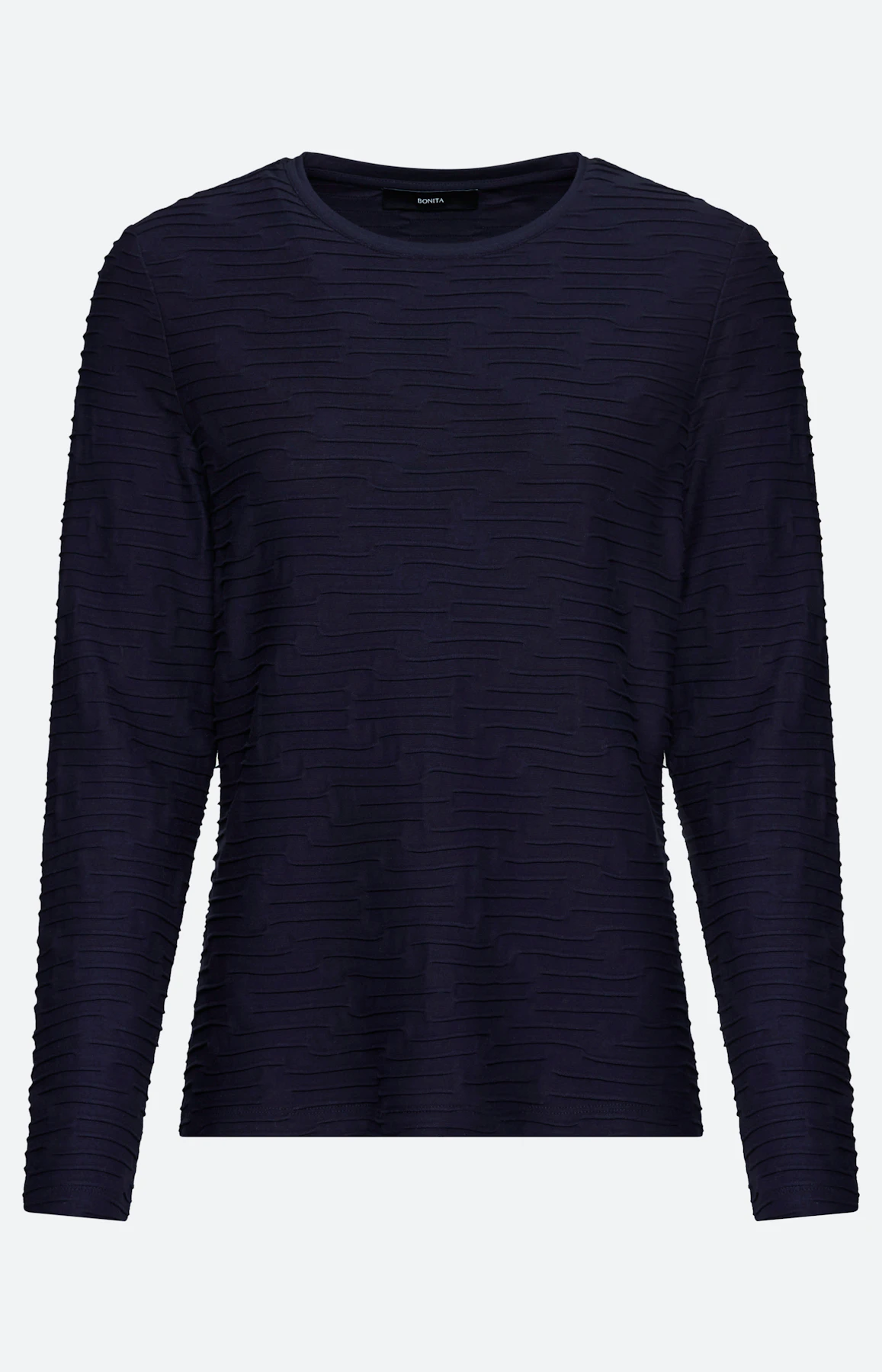 Shirt met golfstructuur, navy