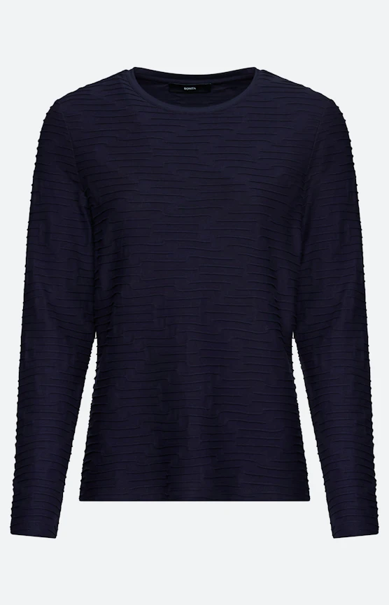 Shirt met golfstructuur, navy