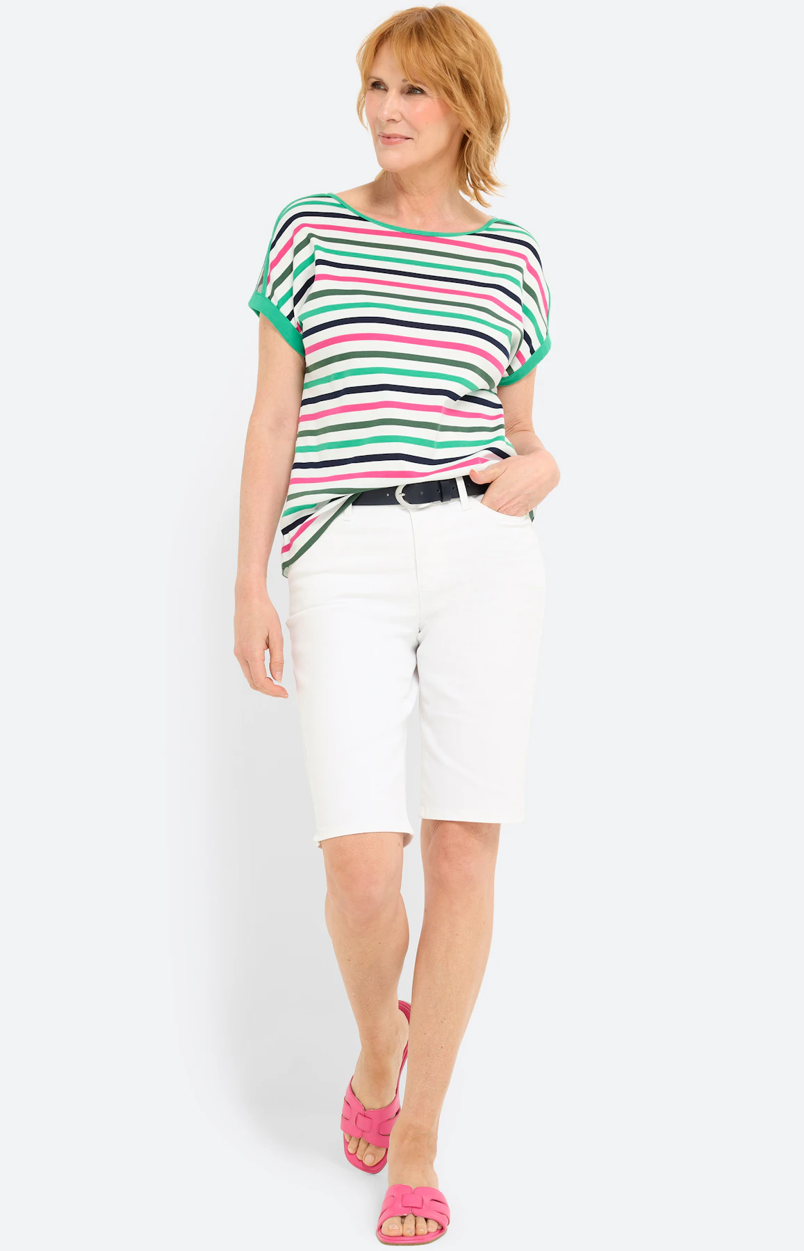 T-shirt met split in de mouwen, navy