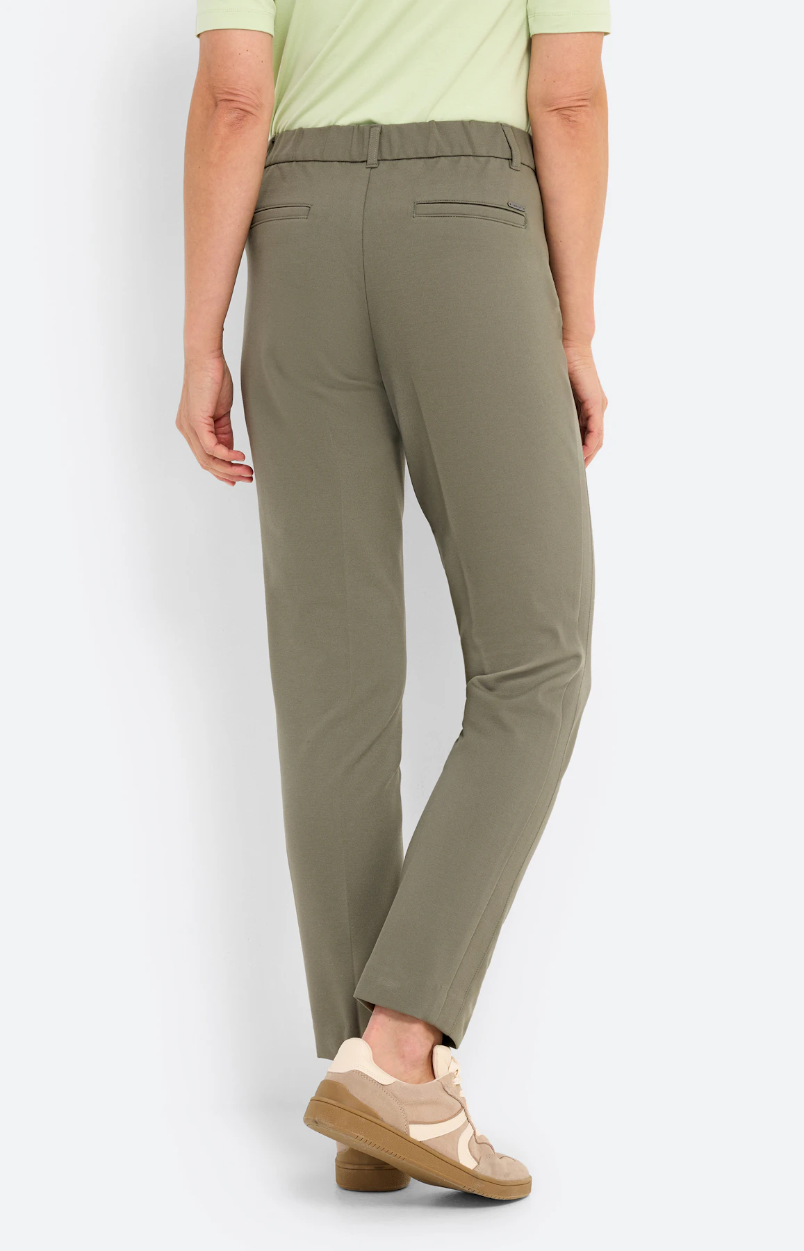 Broek van jersey 30 inch, kaki