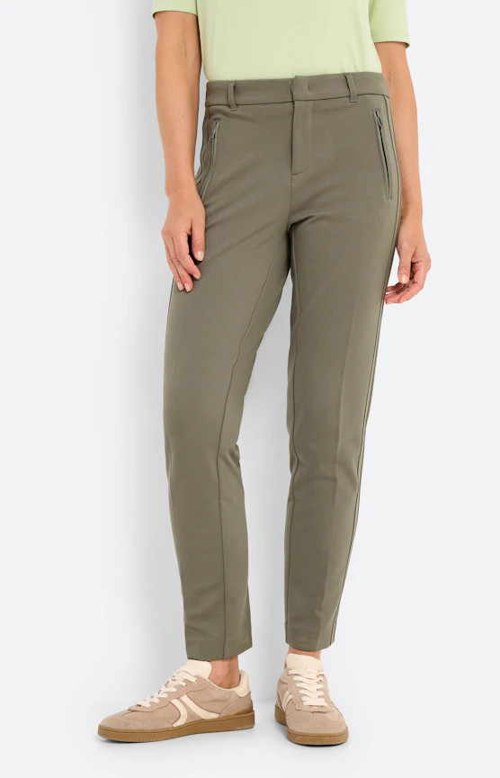 Broek van jersey 30 inch, kaki