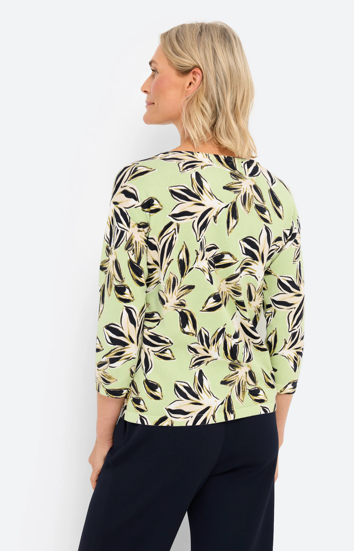 Trui met bloemenprint, pistache