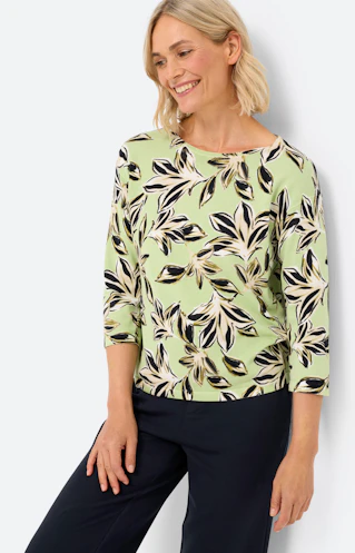 Trui met bloemenprint, pistache
