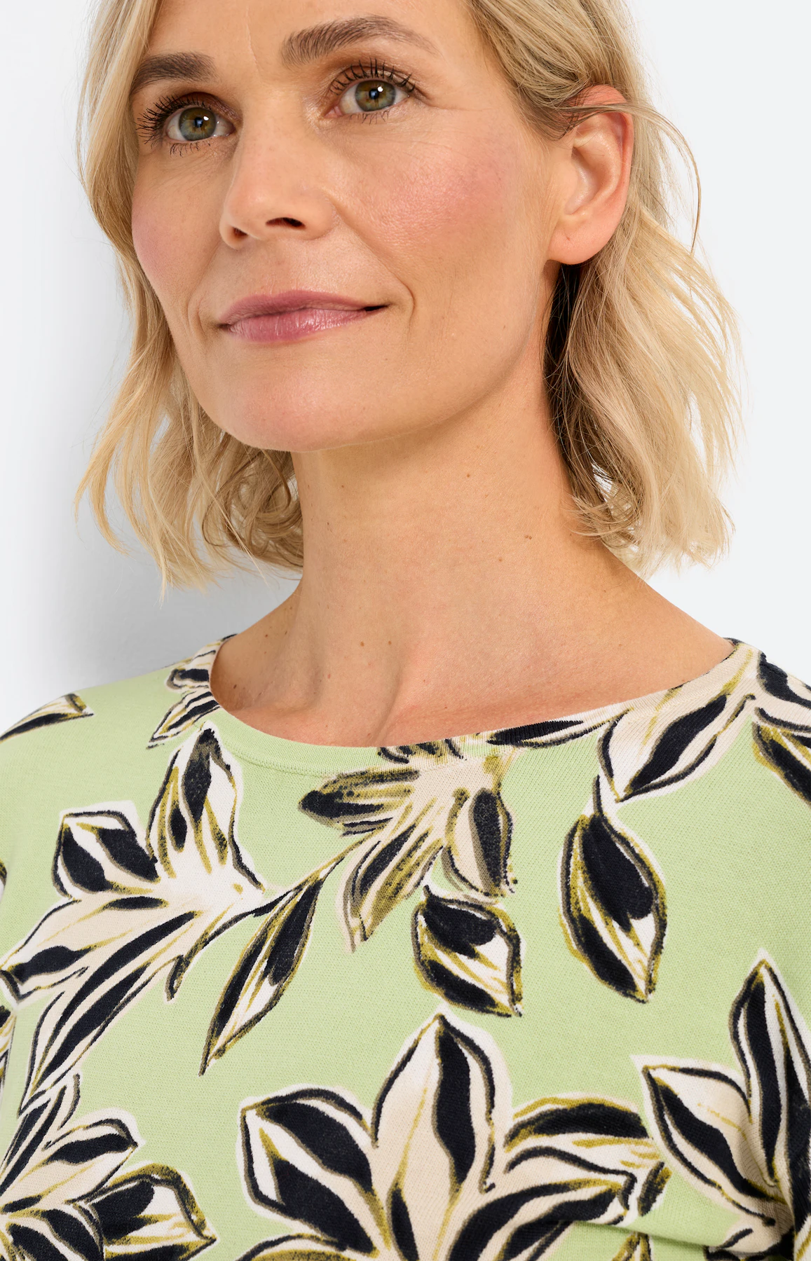 Trui met bloemenprint, pistache