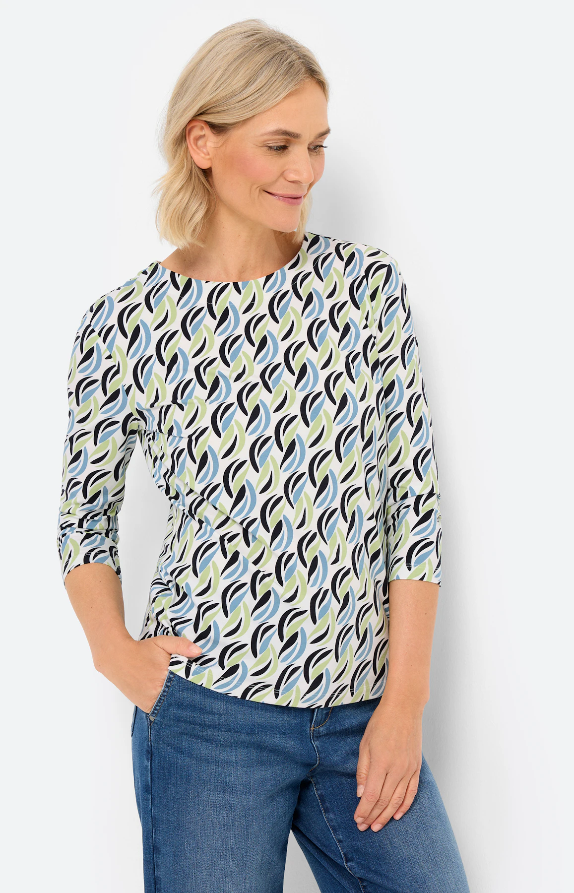 Shirt met all-over-print, pistache