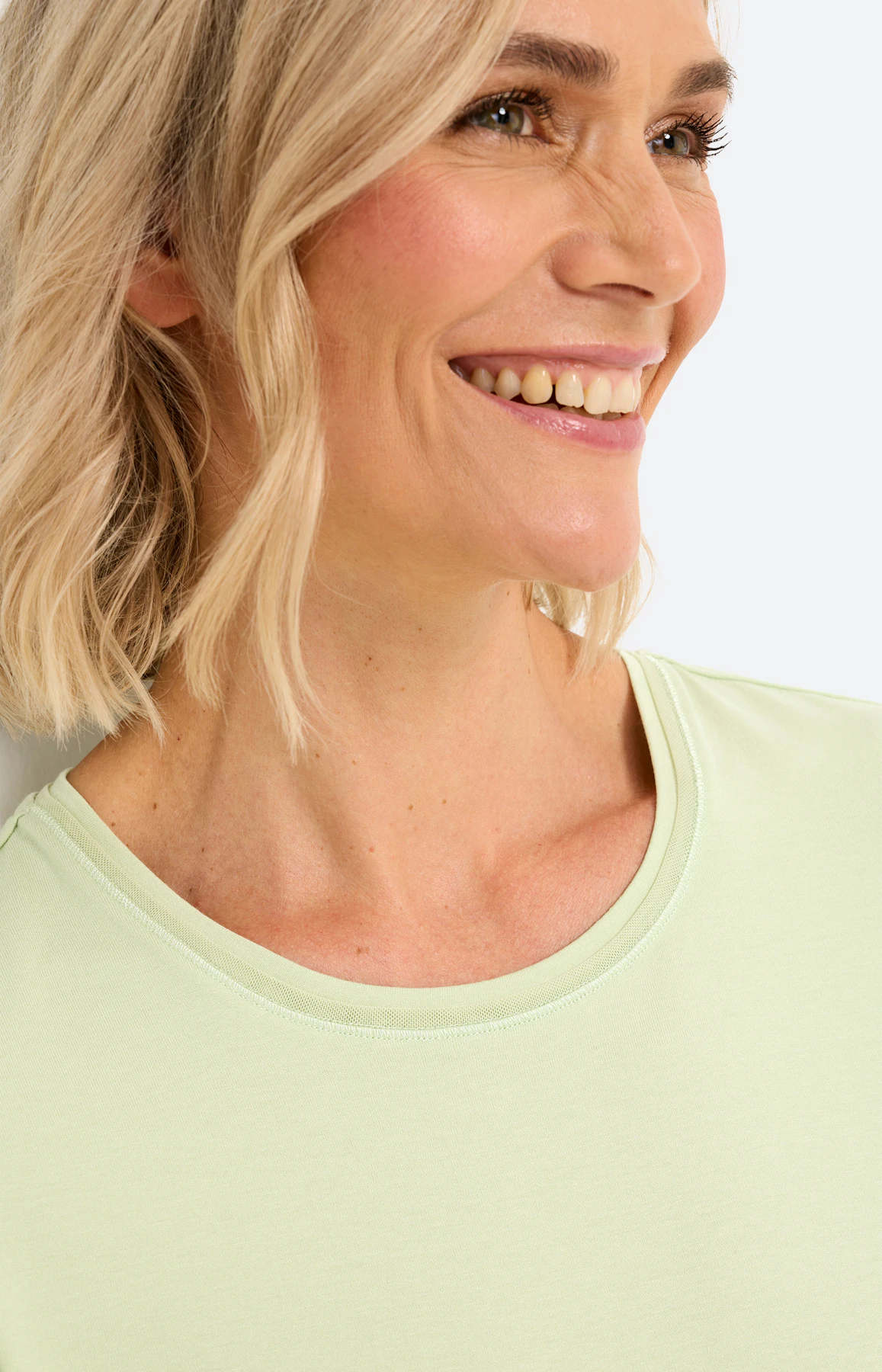 T-shirt met ronde hals, pistache