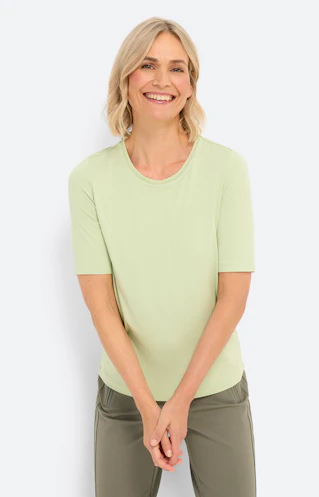 T-shirt met ronde hals, pistache