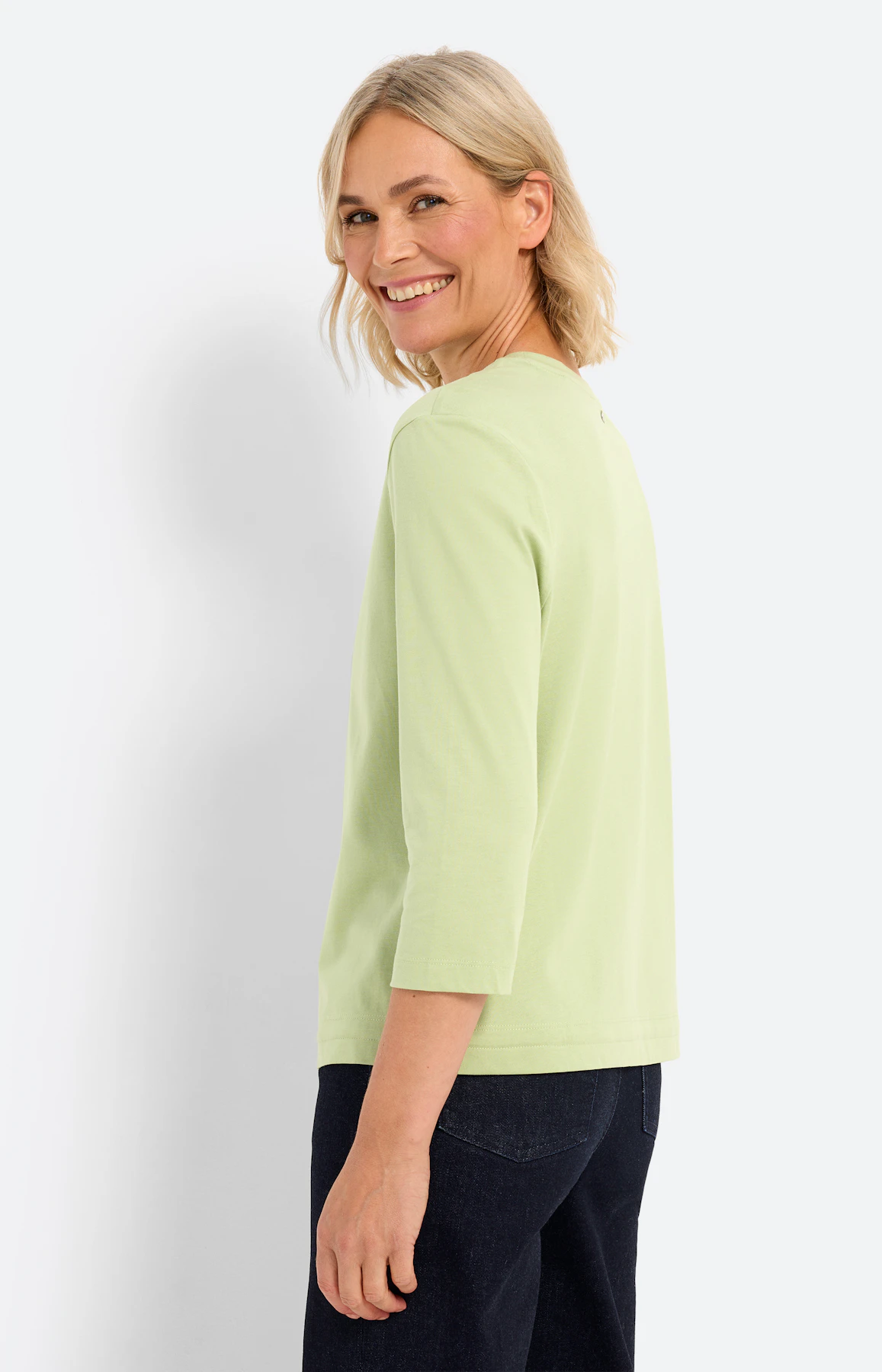 Shirt met bloemetjesborduursel, pistache