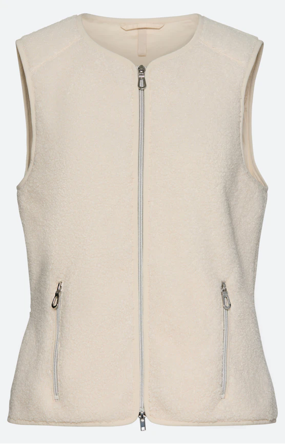 Mouwloos teddyvest, wit