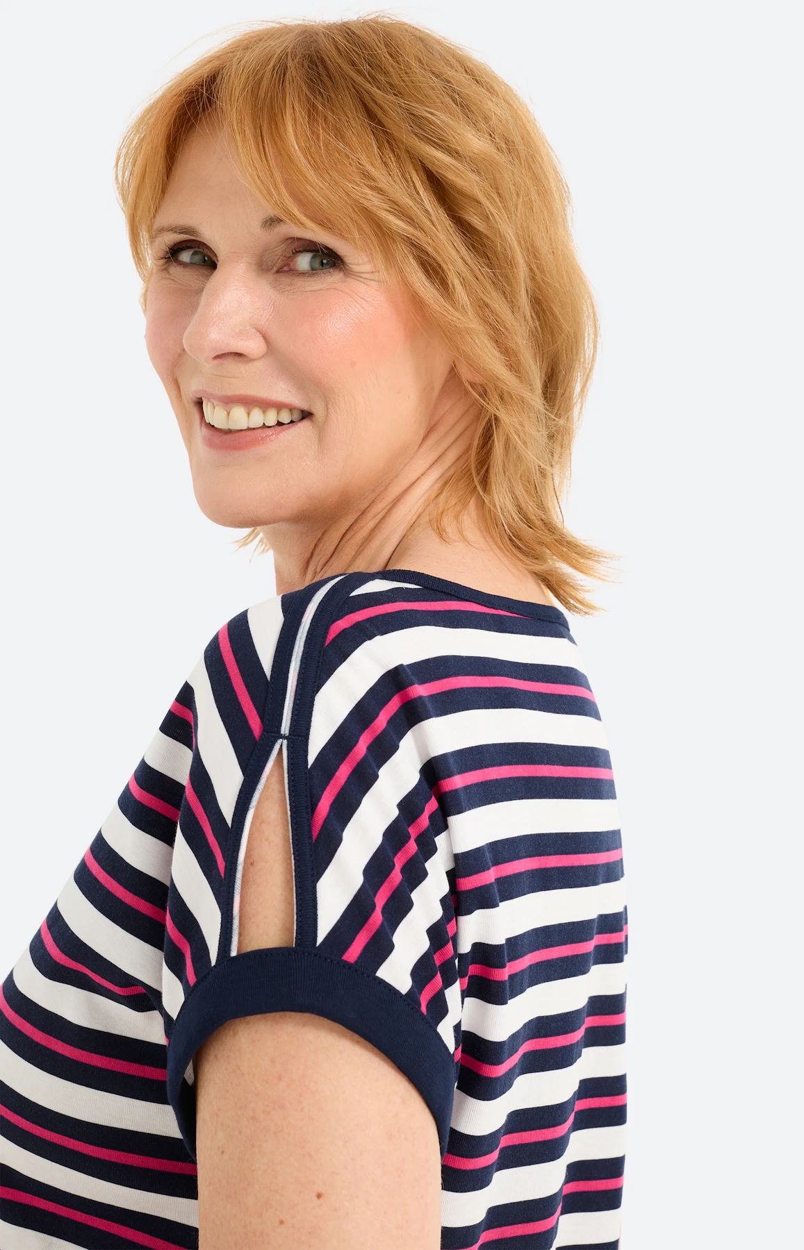 T-shirt met split in de mouwen, wit